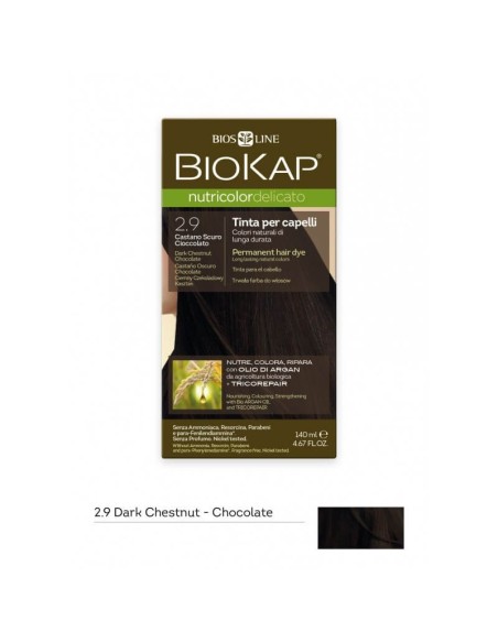 Tinta Capelli Castano Scuro Cioccolato 2.9  Biokap Nutricolor Delicato Tinta Capelli Castano Scuro Cioccolato 2.9  Biokap Nutricolor Delicato