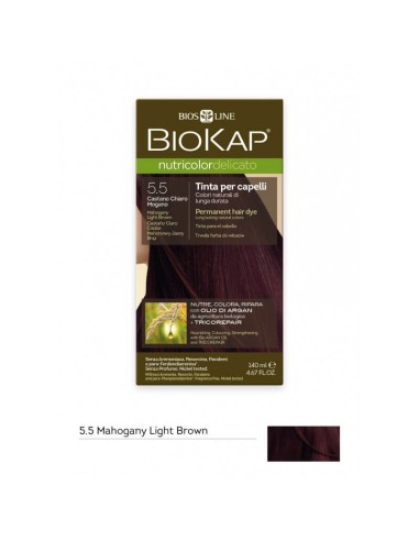 Tinta per Capelli 5.5 Castano Chiaro Mogano - Biokap Nutricolor Delica