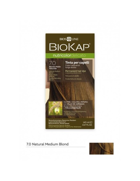 Tinta per Capelli 7.0 - Biondo Medio Naturale - Biokap Nutricolor Tinta per Capelli 7.0 - Biondo Medio Naturale - Biokap Nutricolor