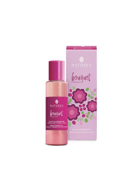 Olio Illuminante Bouquet Fragola | Multiuso Bio per Viso, Corpo
