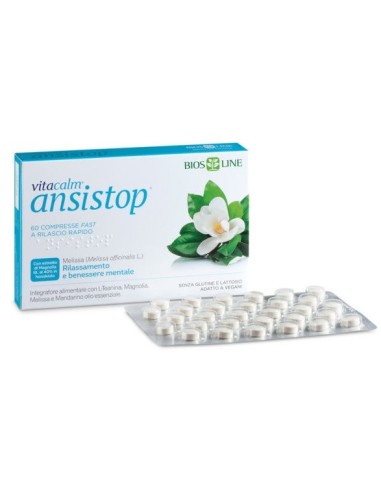 BIOSLINE VITACALM ANSISTOP 60 COMPRESSE - Integratore stress e ansia