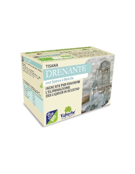 Tisana Drenante Valverbe - 20 Filtri | Drenaggio Naturale dei Liquidi