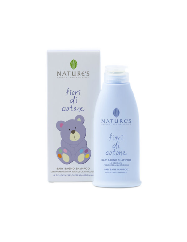 Baby Bagno Shampoo Fiori di Cotone - Detergente Delicato e Biologico