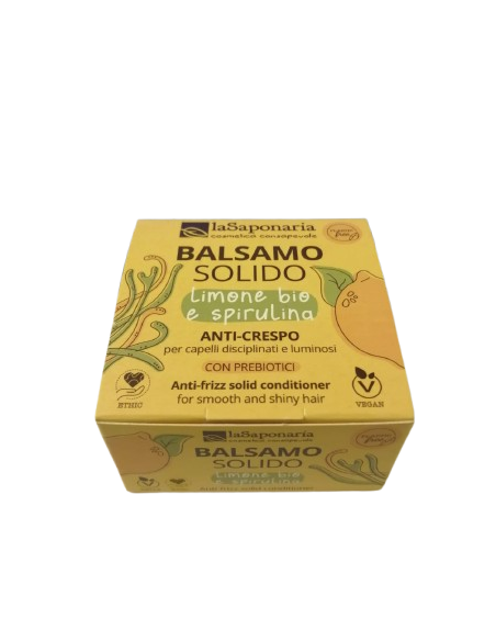 Balsamo Solido Limone e Spirulina La Saponaria | Balsamo Bio Plastic F