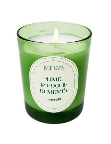 Candela Profumata Lime e Menta Nasoterapia | Oli Essenziali