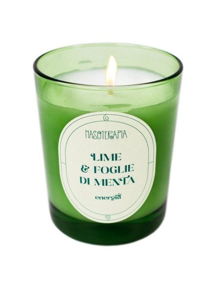 Candela Profumata Lime e Menta Nasoterapia | Oli Essenziali