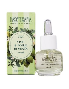 Nasoterapia essenza aromatica lime e folgie di menta
